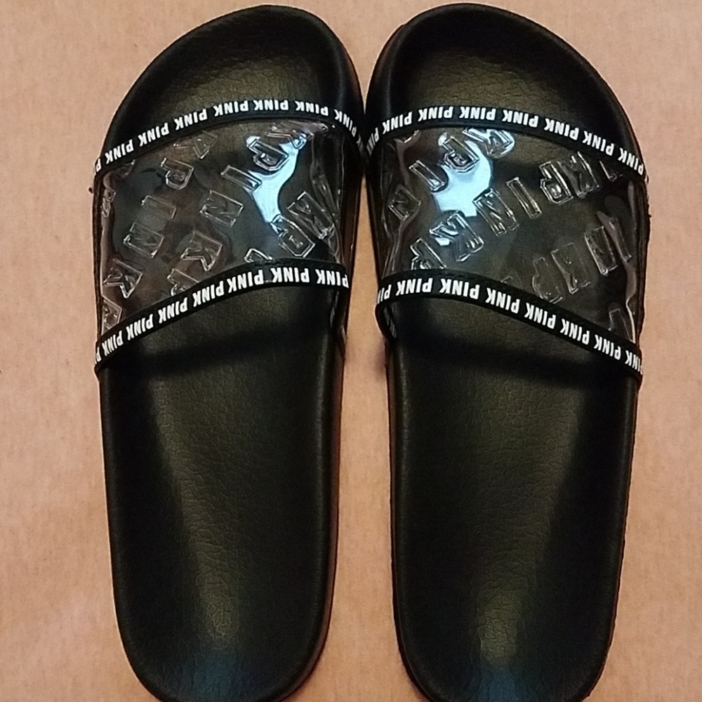 Pink Victoria's secret slides size M